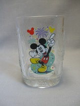 Mickey Mouse Dancing Square Drinking Glass Jar Celebration Walt Disney 2000 - £7.82 GBP