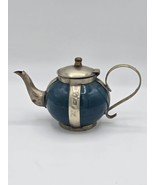 Vintage Moroccan Blue Ceramic Ornate Decorative Incense Teapot  - $37.62