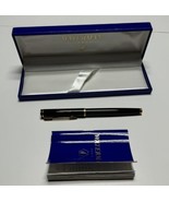 Waterman Paris Black Lacquer Ballpoint Pen w/ Box Book France Gold Trim - £19.14 GBP