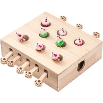 Cat Toy, Interactive Whack-a-mole Solid Wood Toys for Cats Natural Wood - $66.55