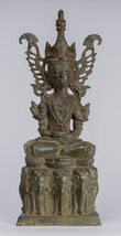 Antico Birmano Stile Bronzo Shan Enlightenment Seduta Statua di Buddha - - £407.03 GBP