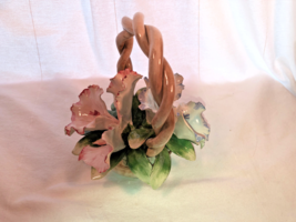 Capodimonte Flower Twisted Handle Basket 8 Inch As Is - $216.85 MXN