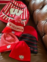 Gently Used Lot of Various Red White Black University of Wisconsin Badgers Knit - £15.25 GBP