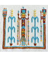 Native Style Corn Symbol Machine Embroidered on Felt Vintage 1960s MCM R... - £15.15 GBP
