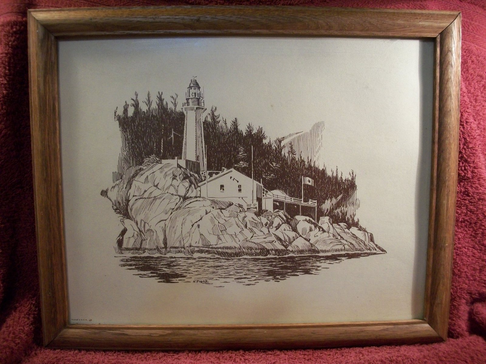 Point Atkinson Lighthouse, Canada - sketch - 11" 14" Framed - lot #227 - $25.00
