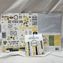 Echo Park Bee Happy Collection 12x12 Cardstock 6x6 Paper Pad Sticker She... - £19.12 GBP