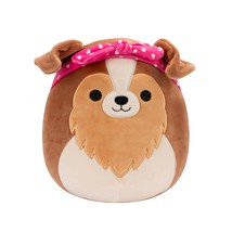 Squishmallows 11&quot; Valentines Andres The Sheltie Dog, Brown - $29.69