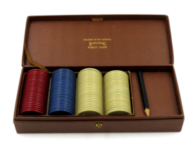 SCARCE Vintage Rawlplug Advertising Poker Chips w/ case 99 Chips Great C... - $49.45