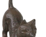 Cast Iron Crouching Feline Kitten Cat With Pointed Tail Ring Holder Figu... - $19.99