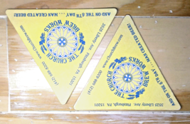 (2) The Church Brew Works Pittsburgh PA Beer Coasters - Triangle Shape! - $9.95