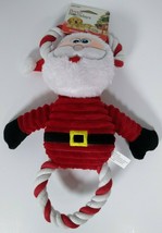 Pet factory Holiday Santa Plush With Rope Dog Toy, Squeeks 12 in. - £8.92 GBP