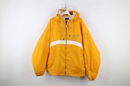 Vintage 90s Mens Large Spell Out Notre Dame University Hooded Windbreaker Jacket - £48.67 GBP