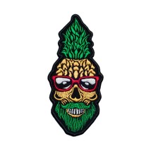 Pineapple Skull Embroidered Patch Iron On. Size: 5&#39;&#39; X 2.3&quot; - £5.45 GBP