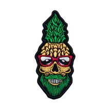 Pineapple Skull Embroidered Patch Iron On. Size: 5&#39;&#39; X 2.3&quot; - $6.93