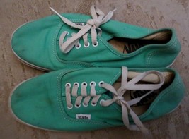 Vans Blue Green Canvas Sneakers Casual Shoes Size Men&#39;s 5.5 Women&#39;s 7 - £11.08 GBP