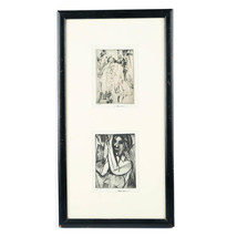 &quot; Bras Up &quot; &amp; &quot; Retrospection &quot; (2) Gravures Par Arthur Bowen Davies Encadré - $845.89