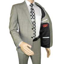 Men Suit BERLUSCONI Turkey Italian Wool 180's Glenn Plaid K167-06 Black White image 5