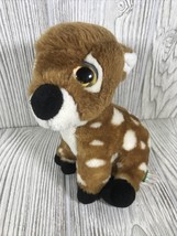 Wild Republic Plush Stuffed Animal Soft Fawn Deer Small Brown Big Eyes Baby 7&quot; - £10.04 GBP