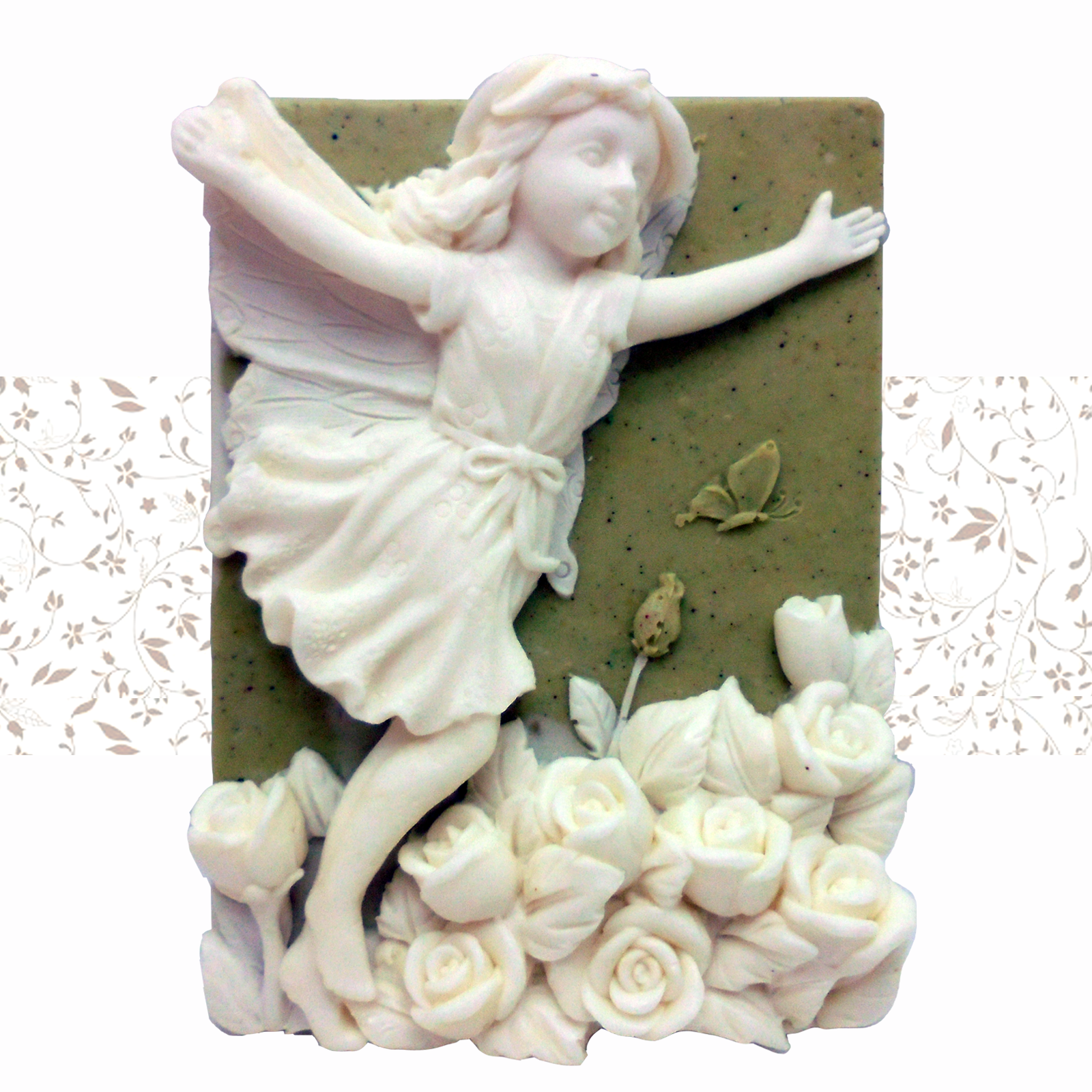 Primary image for 2D silicone Soap/polymer/clay/cold porcelain mold - Aurelia -Fairy of Love