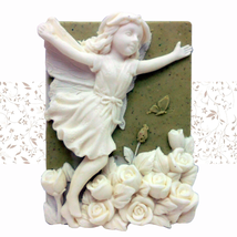 2D silicone Soap/polymer/clay/cold porcelain mold - Aurelia -Fairy of Love - $34.65
