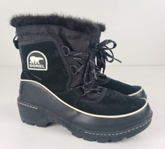 SOREL Tivoli II Suede Short Snow Womens Winter Boots NL2089-010 Black size 9.5 - £30.24 GBP