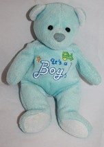Its a Boy Tractor Baby Teddy Bear Blue Plush Beanbag Stuffed Soft Toy Ma... - $12.60