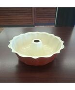 Burgundy and Cream Nordic Ware Fluted Enamel Bundt Pan - $20.28