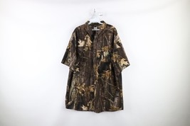 Columbia Mens XL Spell Out Mesh Timberwolf Camouflage Short Sleeve Butto... - $34.60