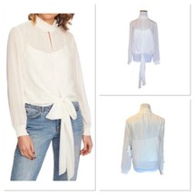 1.State Womens White Smocked Sheer Casual Blouse Top Size Medium Boy Meets Girl - £25.49 GBP