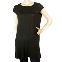 Neil Barrett Black 100% Linen Relaxed Oversize Style Blouse Long Top Siz... - $44.55