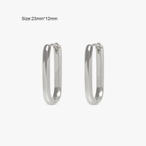 ANENJERY Silver Color Hoop Earrings for Women Fashion Piercing U Shaped Earrings - £8.03 GBP