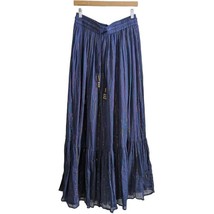 Majorelle Maxi Skirt Navy Blue Shimmer Rainbow Stripe, Women&#39;s Size Large - $49.49