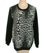 Sweatshirt Top Animal Print Long Sleeve STYESTALKER Women Sz LG - £11.73 GBP