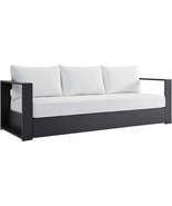 Tahoe Outdoor Patio Powder-Coated Aluminum Sofa, Gray White - $1,334.90