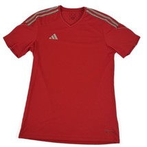 adidas Men&#39;s Tiro 23 League Slim-Fit Performance 3-Stripes T-Shirt Red/S... - £17.51 GBP