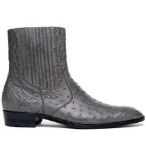 GIORGIO Genuine Ostrich Chelsea Boot Serpentine Gray image 2