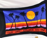 1984 Hawaiian Beach Towel Oahu Maui Lanai Molokai Kauai 29&quot; x 58&quot; Sunset... - $21.55