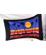 1984 Hawaiian Beach Towel Oahu Maui Lanai Molokai Kauai 29&quot; x 58&quot; Sunset... - £17.02 GBP