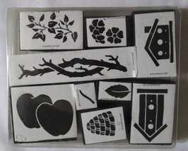 Stampin Up 1997 Retired Definitely Decorative set 9 Foam Stamps Branch Beehive - £11.06 GBP