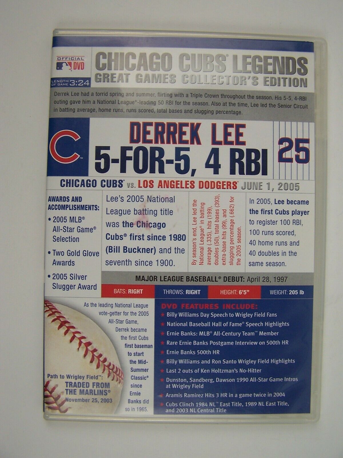 Primary image for Chicago Cubs Legends: Great Games Derrek Lee June 1 2005