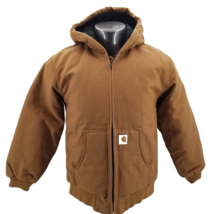 Carhartt CP8417-D15 Boy&#39;s Flannel Quilt Lined Hooded Active Jacket L-14/16 - £56.27 GBP