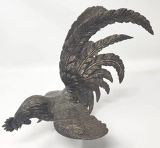 Vintage Mid Century Fighting Rooster Brass Heavy Metal Figurine U141 2 - £40.17 GBP