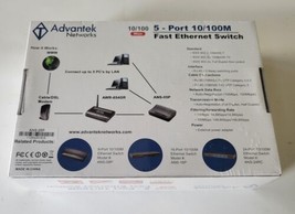 ADVANTEK Ethernet DESKTOP SWITCH ANS-05P-Port 10/100Mbp BRAND NEW SEALED... - $12.54