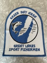 Vintage Green Bay Area Great Lakes Sport Fisherman Fishing Patch. Fish O... - £25.38 GBP