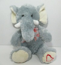 Best Made Toys plush elephant gray red heart ribbon bow foot Valentine's Day - $7.91