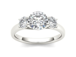 14K White Gold 1 1/2ct TDW Diamond Three Stone Engagement Ring - £3,732.98 GBP