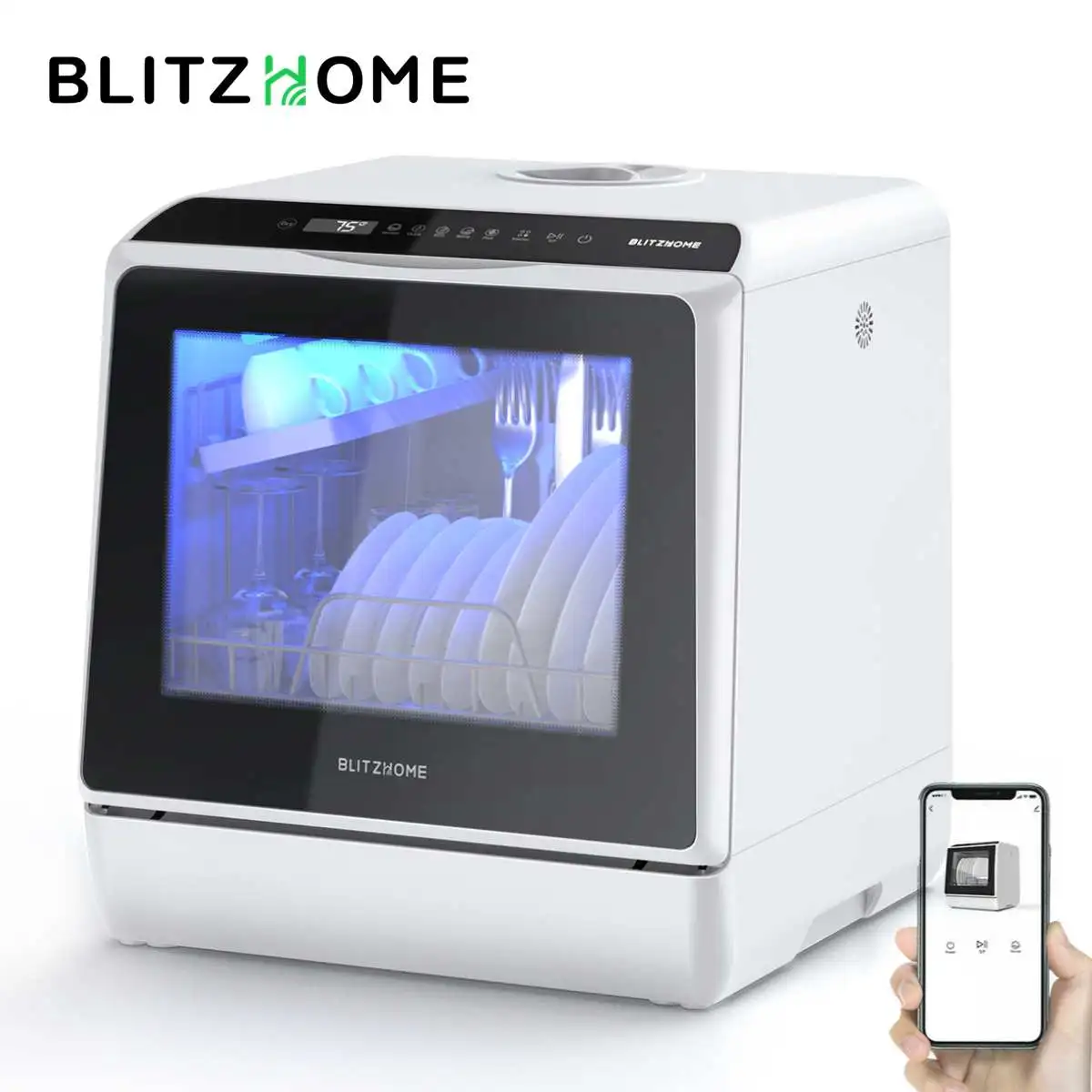 Blitzhome Dishwasher with APP Control Intelligent Countertop Table Smart - $414.20+