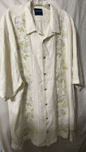 Tommy Bahama silk shirt short sleeve 2XT embroidered Etch of Paradise nw... - $72.47