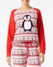 Jenni by Jennifer Moore Appliquéd Fleece Pajama Top, Red, Size XS, S, M, L, $34 - £8.64 GBP