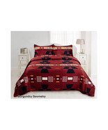 Geometric Design Bedding Set   Queen &amp; King Quilted Bedspreads Velvet Bu... - £63.25 GBP+